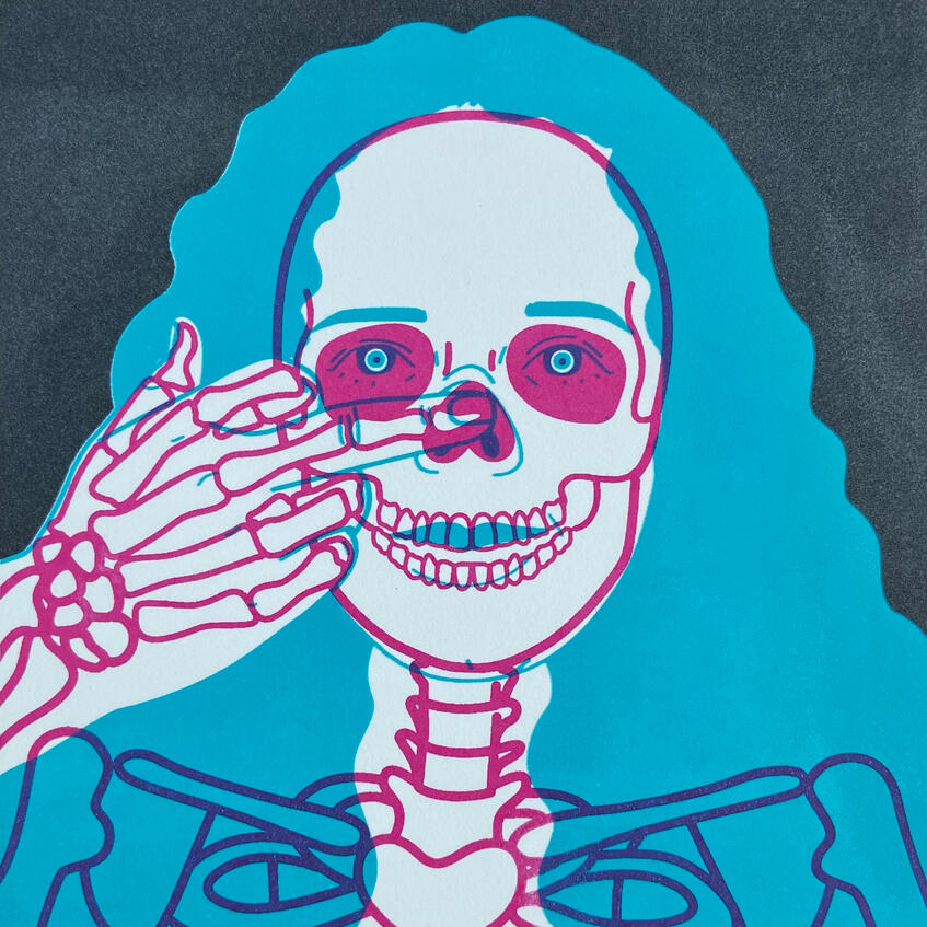 Neener neener, Screen Print, 2023, 3.5x4.2”