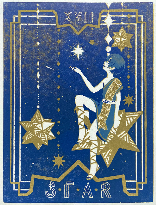 The Star, Reduction Relief, 2018, 14x11"