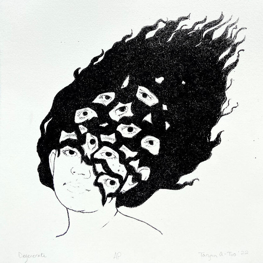 Degenerate, Lithograph, 2022, 10x10"