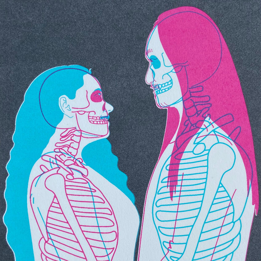 We Can See Right Through, Screen Print, 2023, 3.5x4.2”