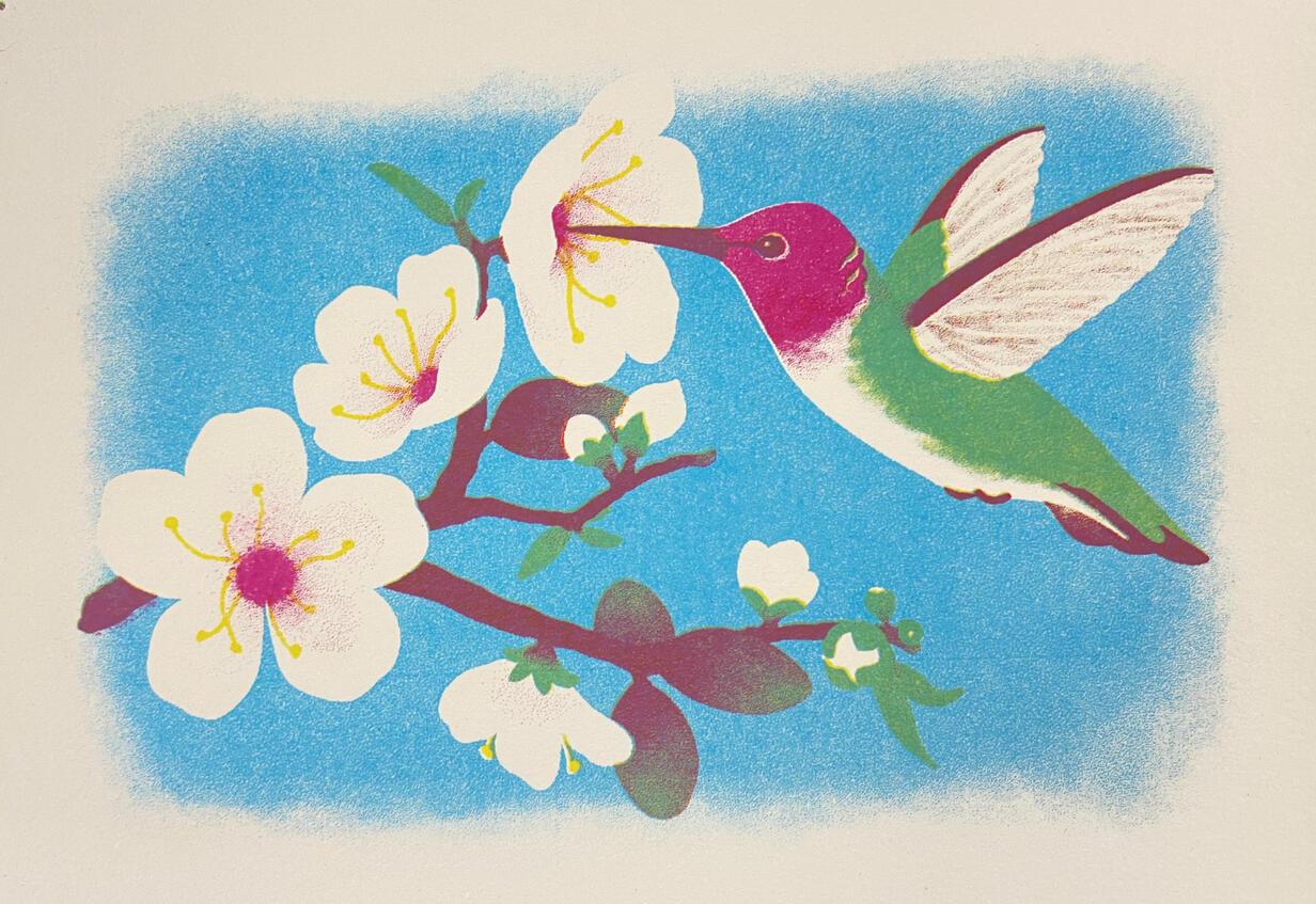 Florescence, Multi-Plate Lithograph, 2022, 7x5"